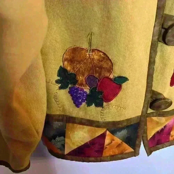 Vintage Comfort Colors Womens Jacket Cardigan Small Suede Buttons Fall Boxy - Picture 7 of 14